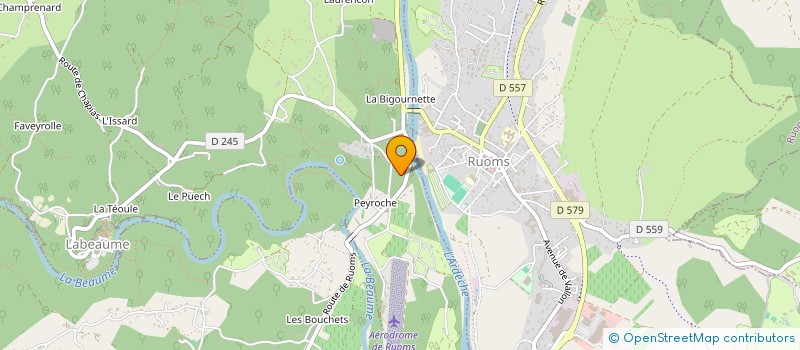 localisation de l'entreprise AERO-CLUB DE L'ARDECHE  LABEAUME