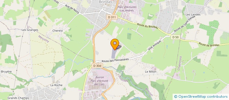 localisation de l'entreprise AERO CLUB DE L OUEST LYONNAIS  BRINDAS