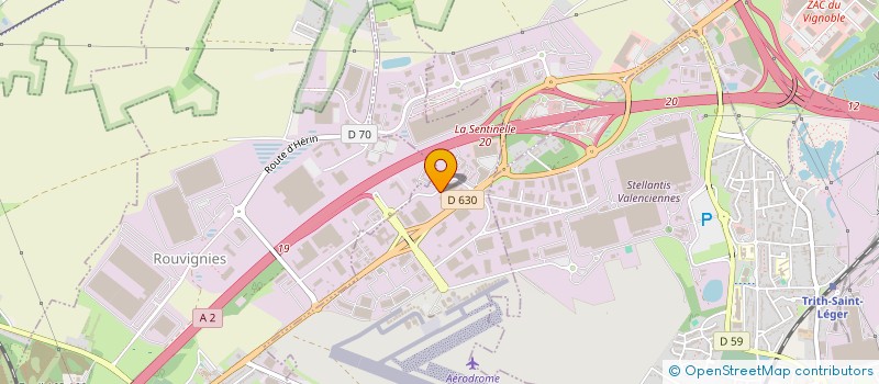 localisation de l'entreprise AERO CLUB DE VALENCIENNES  PROUVY