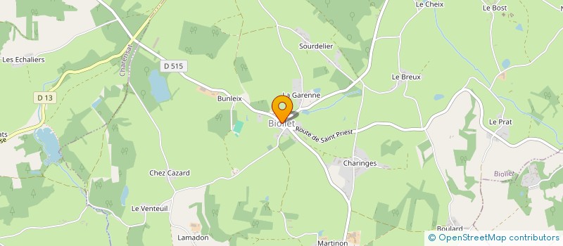 localisation de l'entreprise AERO CLUB DES COMBRAILLES  SAINT-PRIEST-DES-CHAMPS