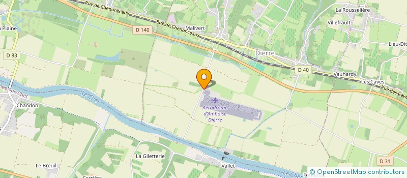 localisation de l'entreprise AERO-CLUB ' LES AILES TOURANGELLES '  DIERRE