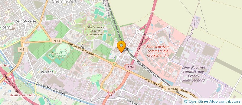 localisation de l'entreprise AEROCLUB DU CRNA EST  REIMS