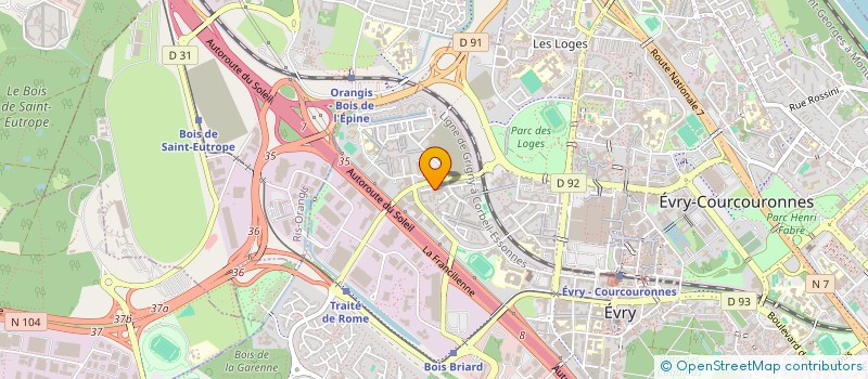 localisation de l'entreprise AERODIA EVRY à EVRY-COURCOURONNES