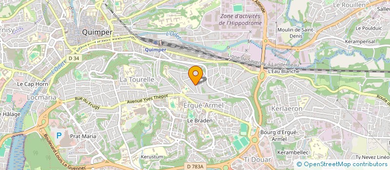 localisation de l'entreprise AEROTIS à QUIMPER