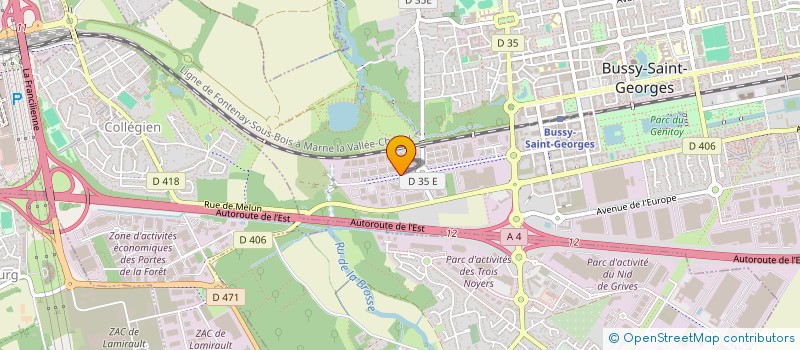 localisation de l'entreprise AEV FLEX SARL à BUSSY-SAINT-GEORGES