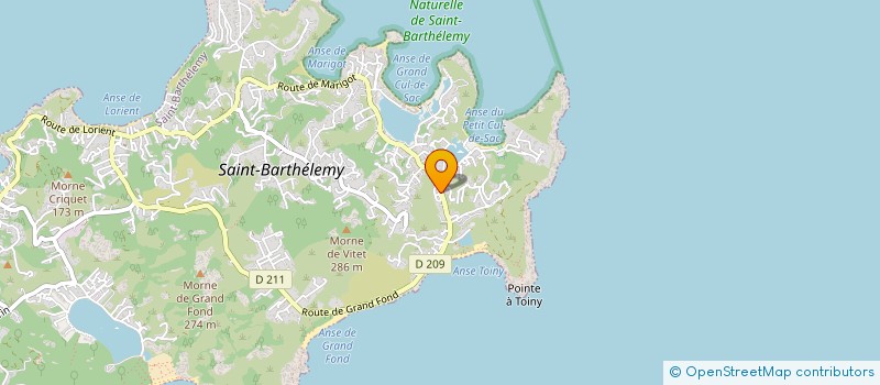 localisation de l'entreprise AF SERVICE à SAINT-BARTHELEMY