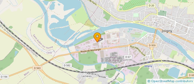 localisation de l'entreprise AFB INDUSTRIES à JOIGNY