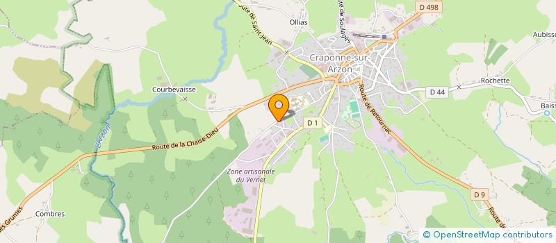 localisation de l'entreprise AFFUTAGE ET MECANIQUE GENERALE DE PRECISION à CRAPONNE-SUR-ARZON
