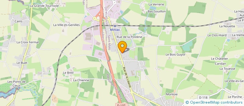 localisation de l'entreprise AFOUQUET COUVERTURE  MINIAC-MORVAN