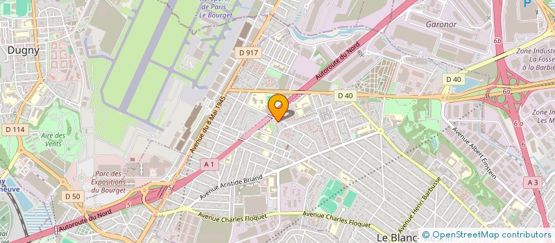localisation de l'entreprise AFRAST à LE BLANC-MESNIL