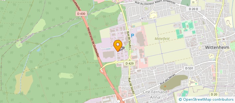 localisation de l'entreprise AG CERAMIQUE  WITTENHEIM