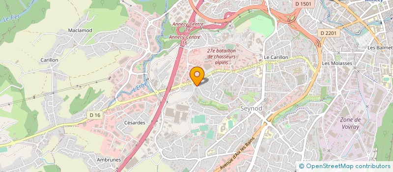 localisation de l'entreprise AG CHAUFFAGE SANITAIRE à ANNECY