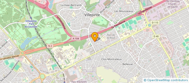 localisation de l'entreprise AG ELECTRICITE à VILLEPINTE