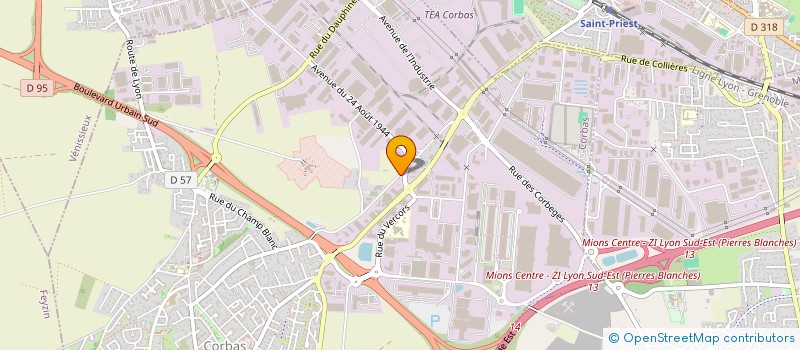 localisation de l'entreprise AG GLASS  CORBAS