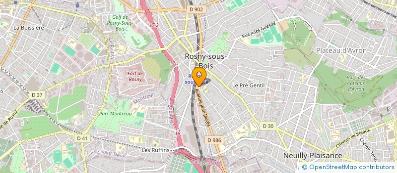 localisation de l'entreprise AG IMMO à ROSNY-SOUS-BOIS