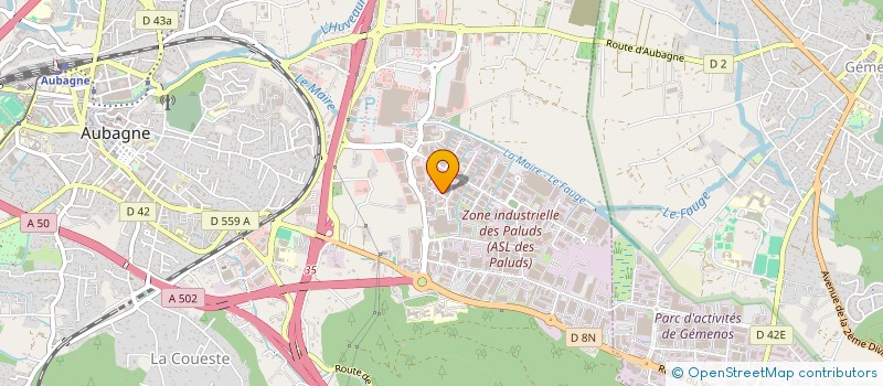 localisation de l'entreprise AG PEINTURE.  AUBAGNE