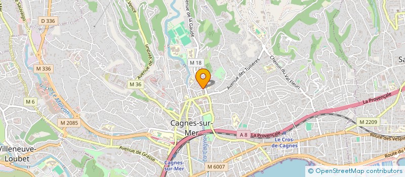 localisation de l'entreprise AG PLOMBERIE à CAGNES-SUR-MER