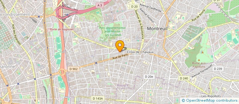 localisation de l'entreprise AG SECURITE PRIVEE à MONTREUIL