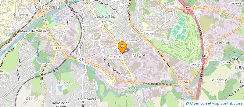 localisation de l'entreprise AGANOZ SARL à LIMOGES