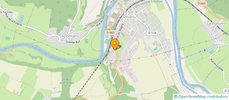 localisation de l'entreprise AGAPE  L'ISLE-SUR-LE-DOUBS