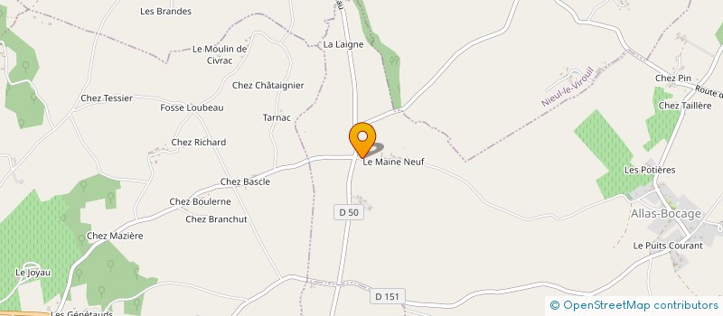 localisation de l'entreprise AGAT ET FILS à ALLAS-BOCAGE