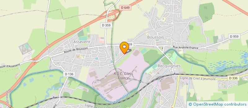 localisation de l'entreprise AGC GLASS FRANCE à BOUSSOIS