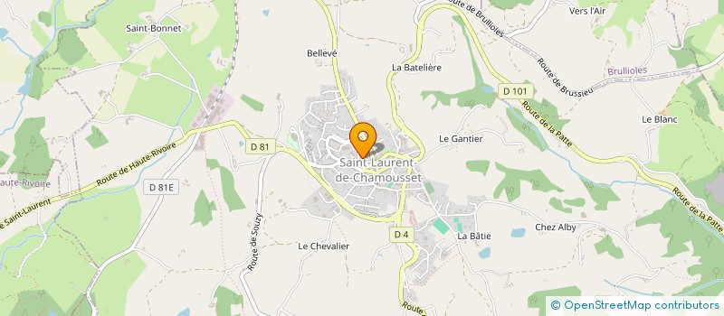 localisation de l'entreprise AGDE INDUSTRIES à ST LAURENT-DE-CHAMOUSSET