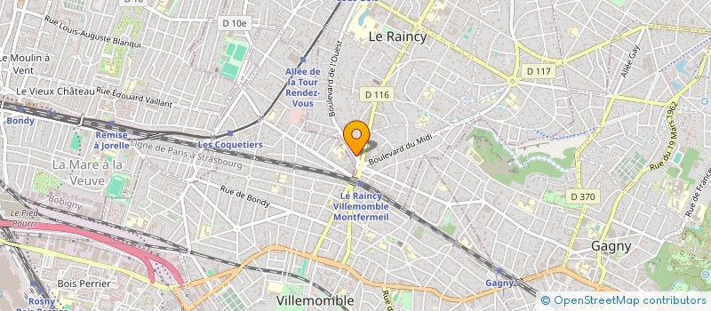 localisation de l'entreprise AGENCE C.B.K. HOTELLERIE à LE RAINCY