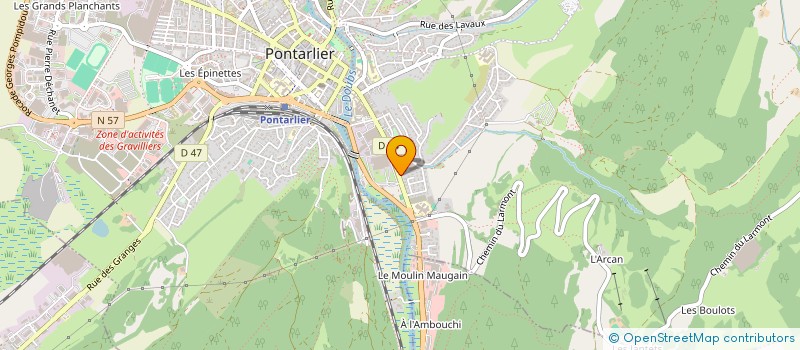 localisation de l'entreprise AGENCE CHARPY CONSEIL ASSISTANCE A MAITRISE D'OUVRAGE & MAITRISE D'OEUVRE - A2CMO à PONTARLIER