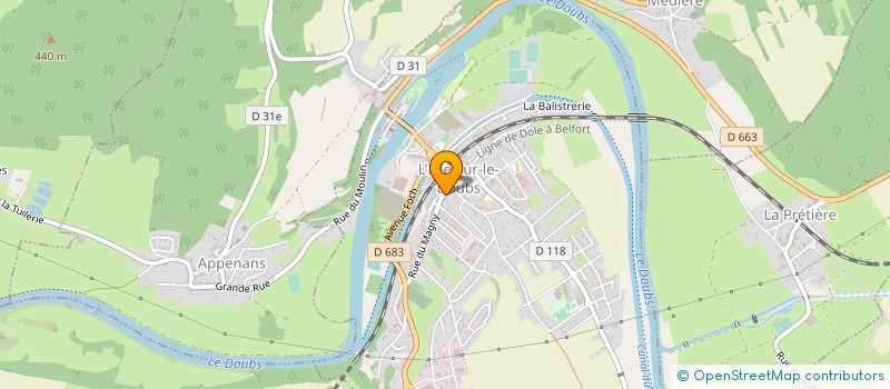 localisation de l'entreprise AGENCE D'INFORMATIQUE ET DE CONTENTIEUX à L'ISLE-SUR-LE-DOUBS