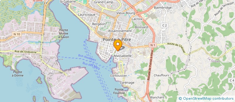 localisation de l'entreprise AGENCE DE CONCEPTION ET D'AMENAGEMENT ARCHITECTURAL PAYSAGER ET SCENOGRAPHIQUE DE LA GUADELOUPE à POINTE-A-PITRE