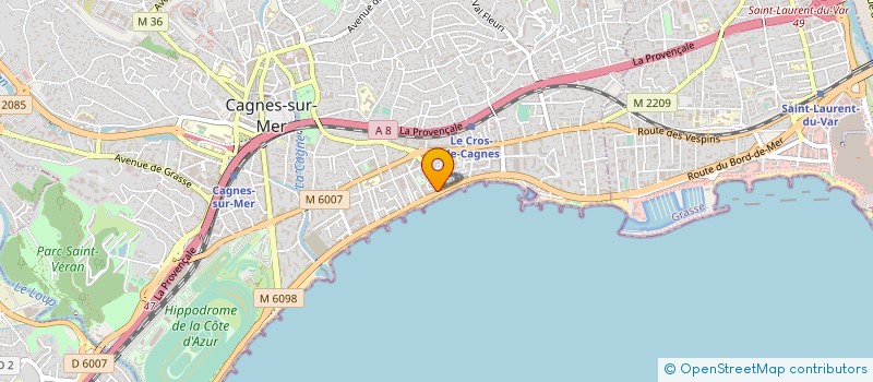 localisation de l'entreprise AGENCE DE LA PLAGE à CAGNES-SUR-MER