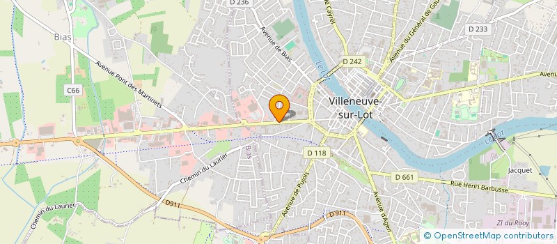 localisation de l'entreprise AGENCE FUNERAIRE VILLENEUVOISE  VILLENEUVE-SUR-LOT