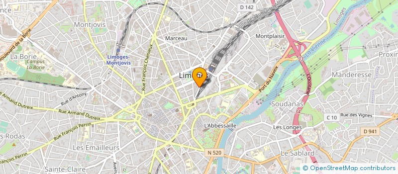 localisation de l'entreprise AGENCE IMMOBILIERE DE LA GARE à LIMOGES