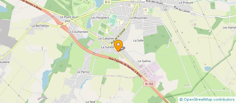 localisation de l'entreprise AGENCEMENT-BILLARD MONTFORT PAR ABREVIATION A.B.M. à MISSILLAC