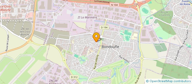 localisation de l'entreprise AGENCEMENT - CARRELAGE - PARQUET à BONDOUFLE