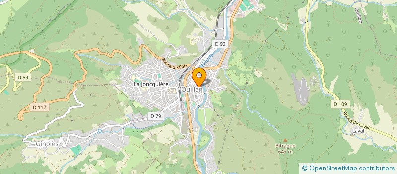 localisation de l'entreprise AGIR ET CONSTRUIRE ENSEMBLE AUTREMENT AVEC L'ART  QUILLAN