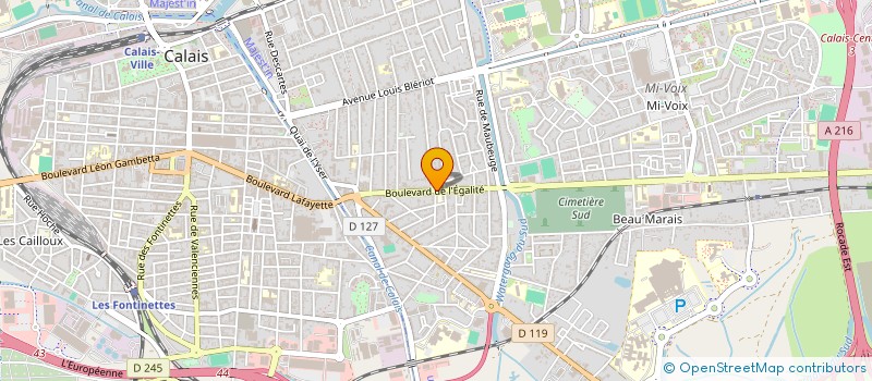 localisation de l'entreprise AGIR REUSSIR ACCOMP DEVELOP INTEGR ECON  CALAIS