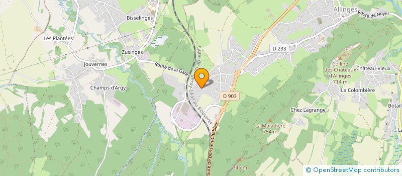 localisation de l'entreprise AGL AMENAGEMENT à ALLINGES