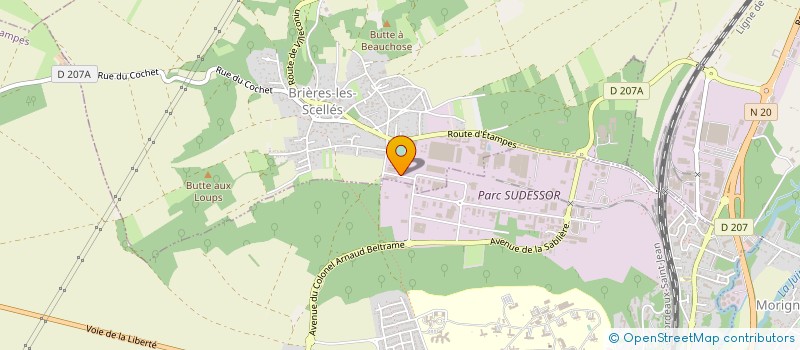 localisation de l'entreprise AGL PIECES AUTO à BRIERES-LES-SCELLES