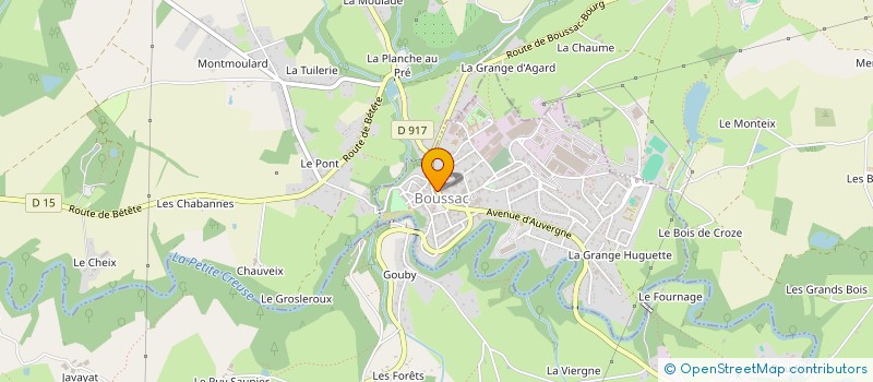 localisation de l'entreprise AGOVA 7 à BOUSSAC