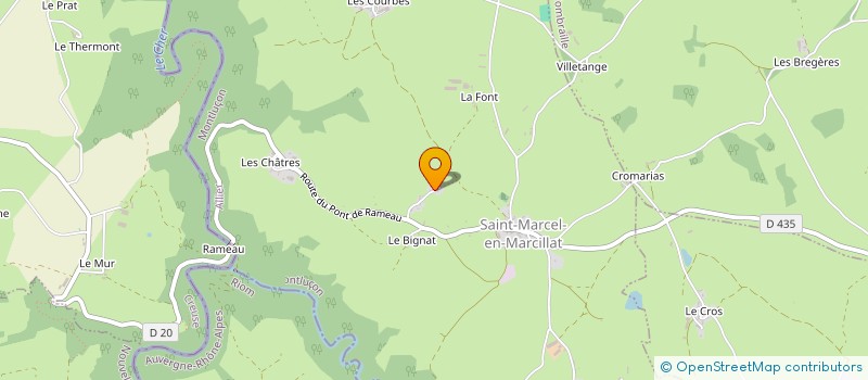 localisation de l'entreprise AGRI COMBRAILLE BIO ENERGIE à MARCILLAT-EN-COMBRAILLE