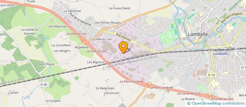 localisation de l'entreprise AGRO OUEST ENVIRONNEMENT à LAMBALLE-ARMOR