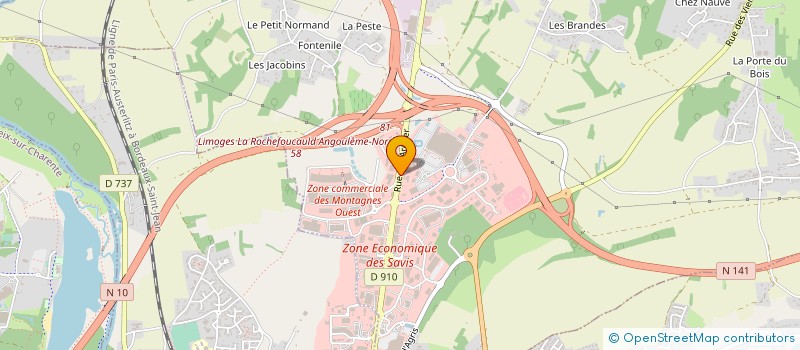 localisation de l'entreprise AH 16 à CHAMPNIERS