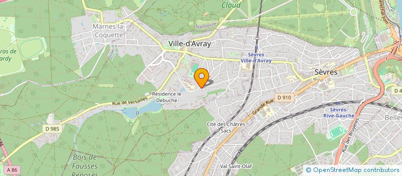 localisation de l'entreprise AH. A à VILLE-D'AVRAY