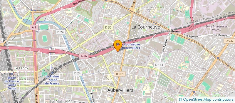 localisation de l'entreprise AHD à LA COURNEUVE