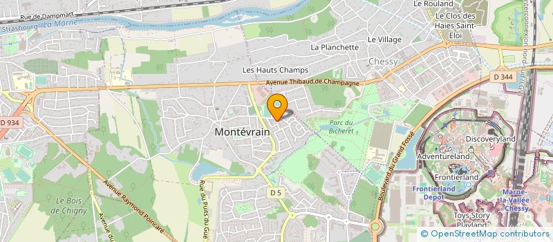 localisation de l'entreprise AHF 77 à MONTEVRAIN