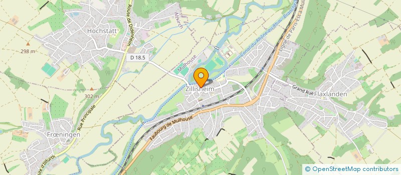 localisation de l'entreprise AICA AGENCE INTERNAT CREATIONS ACTUELLES à ZILLISHEIM