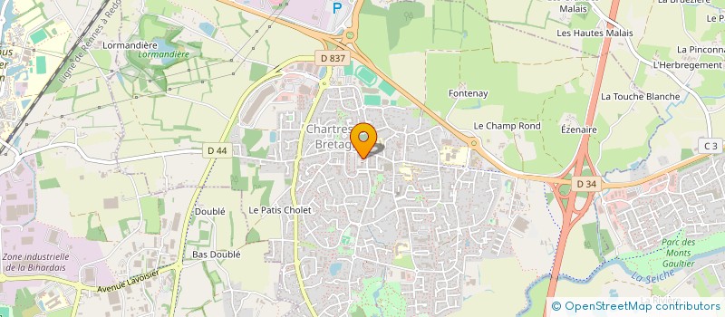 localisation de l'entreprise AICHA 2  CHARTRES-DE-BRETAGNE