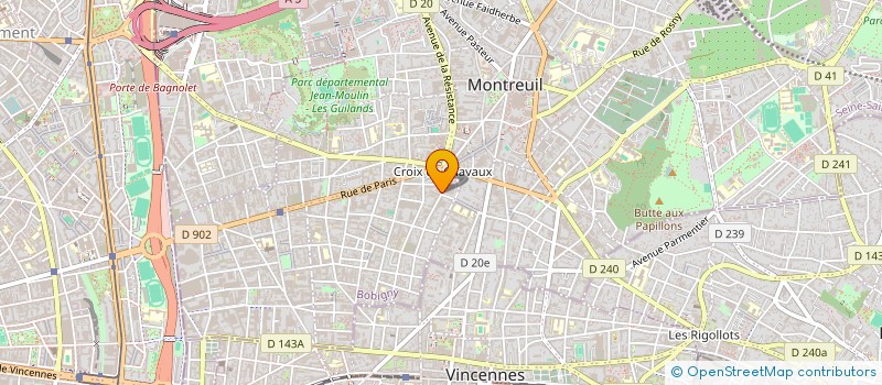 localisation de l'entreprise AIDA INTERNATIONAL à MONTREUIL